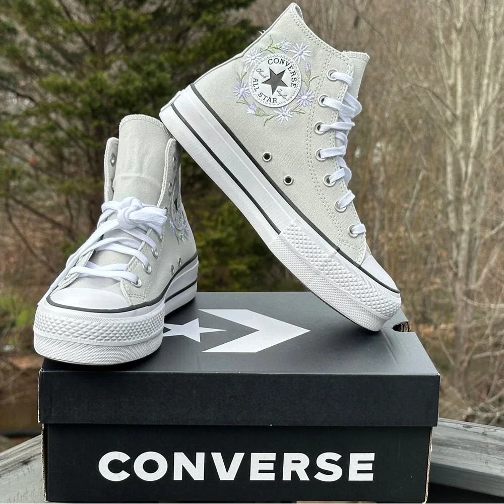 Converse Gray CTAS Platform High Casual Sneaker Womens 6.5 | GS Girls 5Y NEW